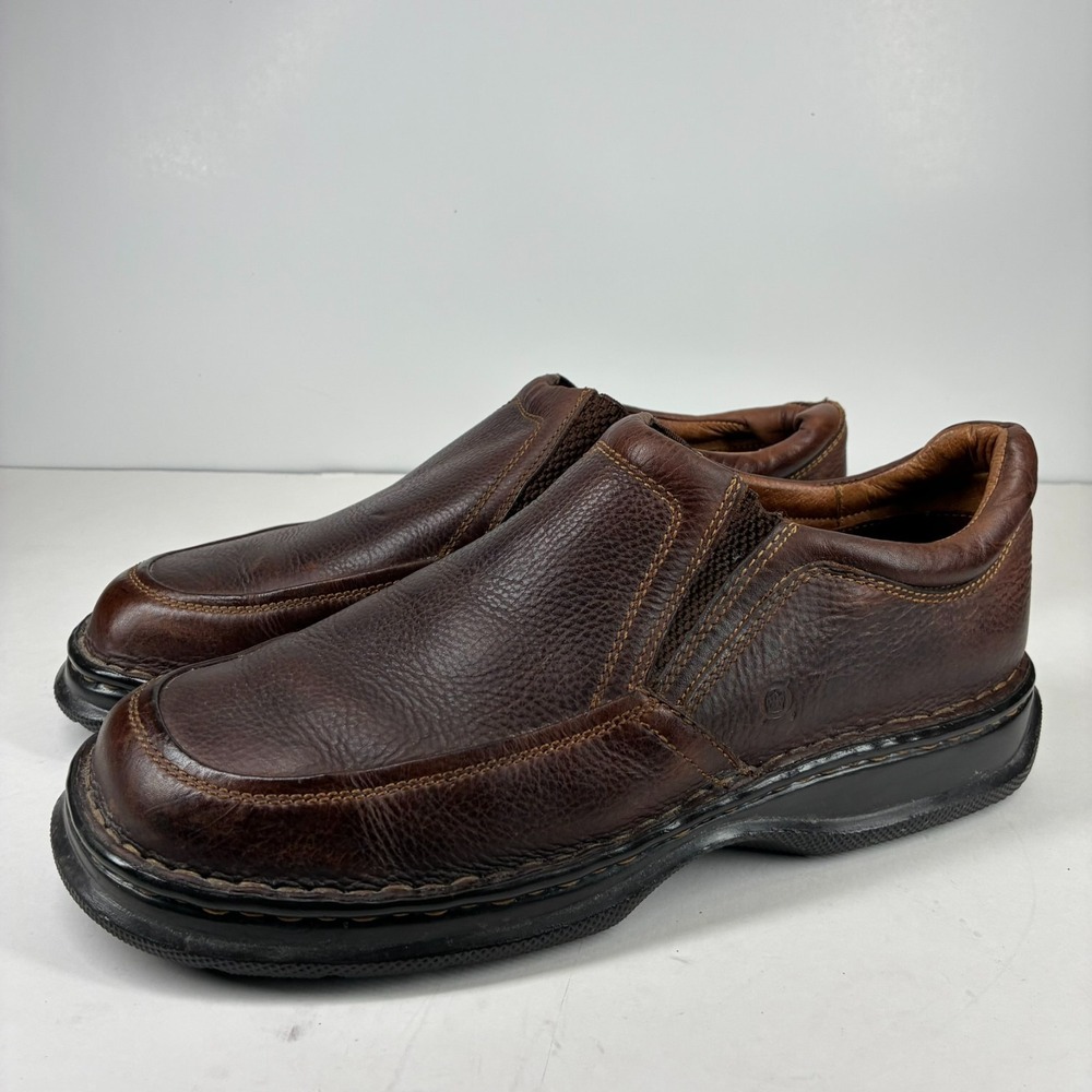 Born Blast III Men's US 11/45 Brown Leather Slip-On Comfort Loafers Shoes B6093
